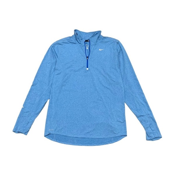 Nike Dri-Fit Element Long Sleeve Men Size Large  Blue 1/2 Zip Lightweight Jacket - Picture 1 of 10